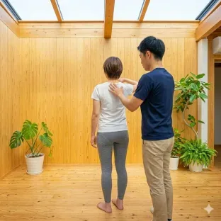 姿勢や動作の分析の様子